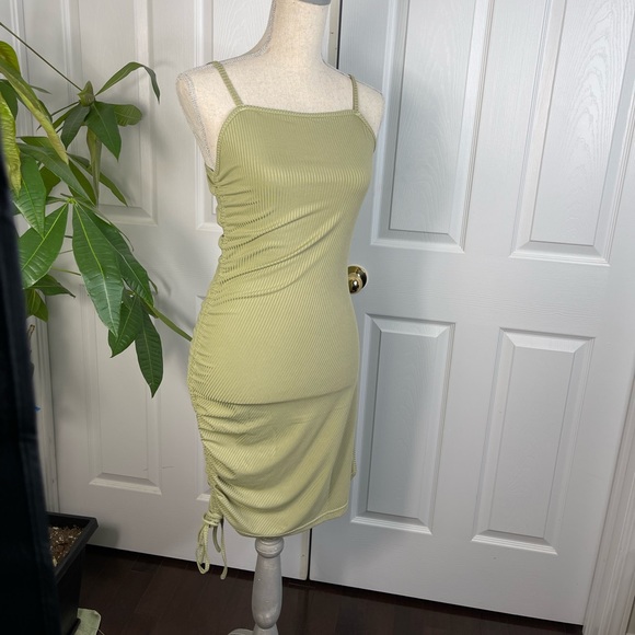 SHEIN Drawstring Side Ribbed Bodycon Dress NWOT - Picture 3 of 6